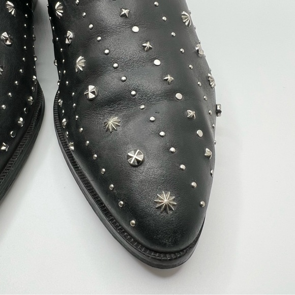Sam Edelman Brian Black Leather Western  Star Studded Ankle Booties Size 9 - Picture 4 of 11